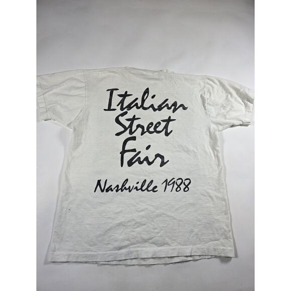 Vintage 1988 Italian Street Fair Nashville Graphic T-Shirt Single Stitch LG - Picture 4 of 6